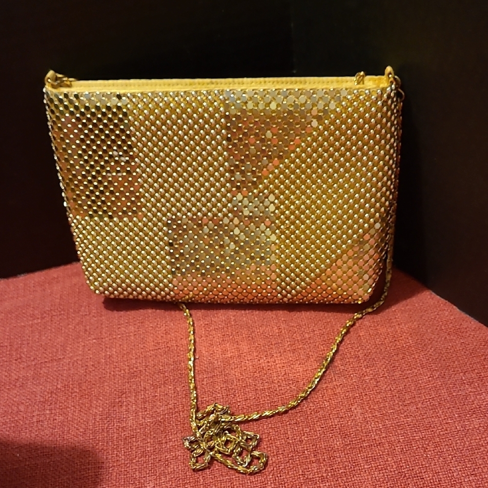 🪙VINTAGE Gold METAL Mesh LIKE Evening Bag